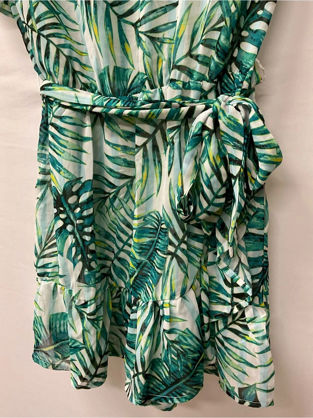 Brand New-Miken Mermaids girls' tropical palm leaf cover-up dress